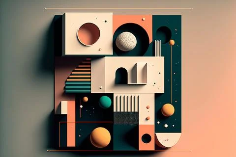 Abstract geometry posters with minimal architectural elements . abstract il.. イラスト素材