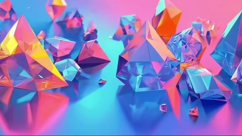 Abstract Geometry: Rotating Shapes in a Quiet, Misty Atmosphere Stock Footage 286842930