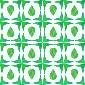 Abstract geometry seamless pattern with leaves Stock Illustration