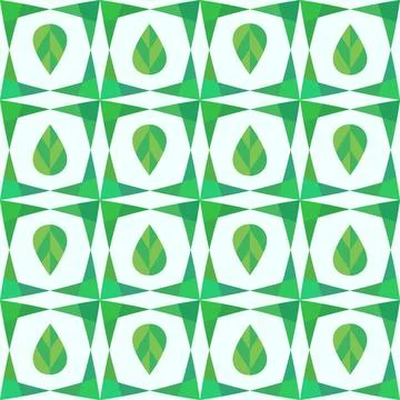 Abstract geometry seamless pattern with leaves. Abstract geometry seamless... 写真素材