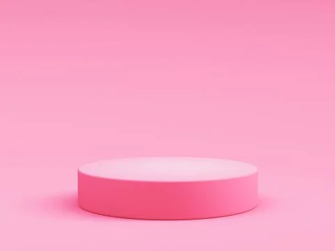 Abstract geometry shape pink color podium on pink color background for product Stock Illustration