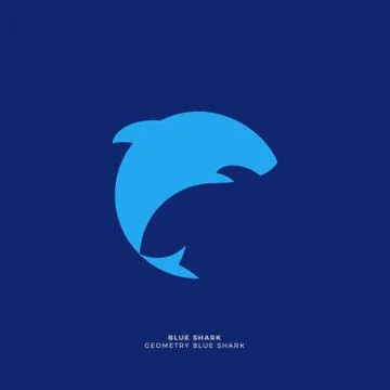 Abstract geometry shark on dark blue background Stock Illustration
