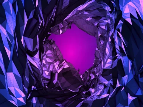 Abstract geometry surface tunnel flight 動画素材 72677302