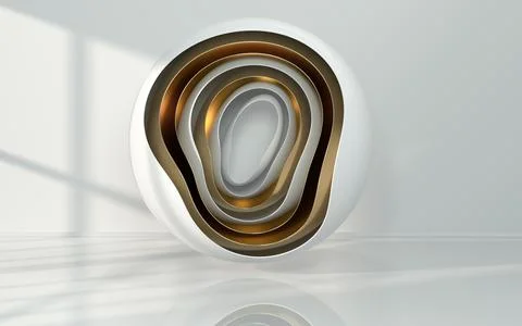 Abstract geometry with white room, 3d rendering. Stock Illustration