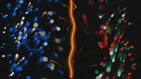 Abstract Geopolitical Clash - Kinetic Light Fluid Simulation Seam Stock Footage 340875509