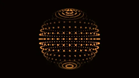 Abstract Gilded Glitch Sphere Seamless Loop Background Motion Graphic Stock Footage 341329242