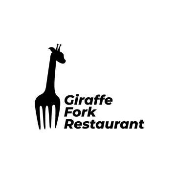 Abstract giraffe fork restaurant logo concept. Vector illustration Stock Illustration