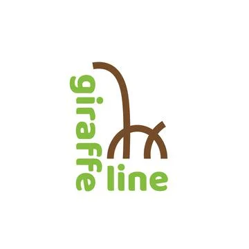 Abstract Giraffe Line Logo Stock Illustration
