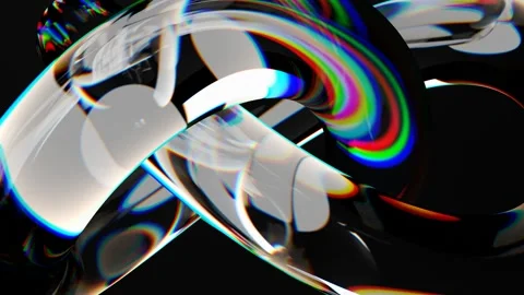 Abstract glass 3d shape rotate on a black background. Seamless looping vide.. Stock Footage 314131028