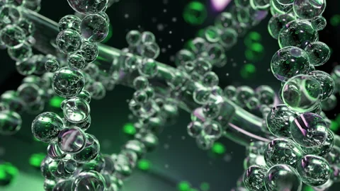 Abstract glass Cell molecule DNA. Medical macro biology science. Abstract 3D Stockbeeldmateriaal 276550437