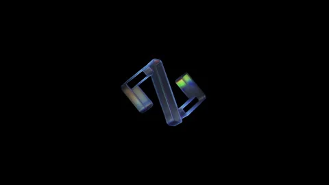 Abstract glass coding symbol rotating in darkness Stock Footage 325924195