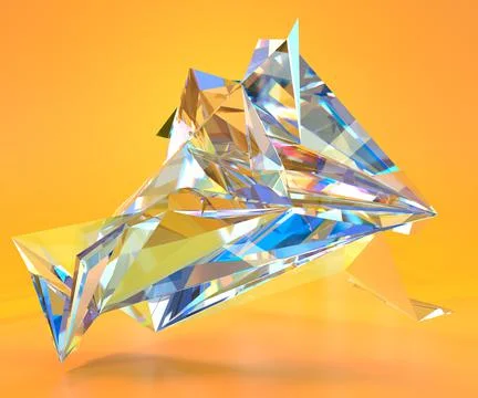 Abstract glass composition with texture triangular iridescent diamond or crystal Stock Illustration