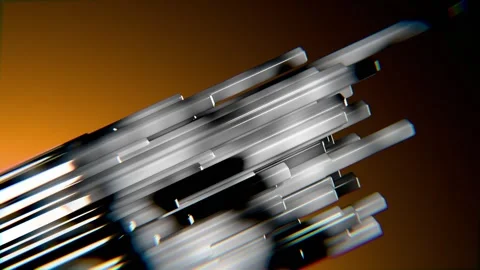 Abstract Glass Crystal Bars Geometric Technology Motion Background. 4K Stock Footage 345069257