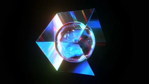 Abstract Glass Cube Looped Animation Stock Footage 194122445