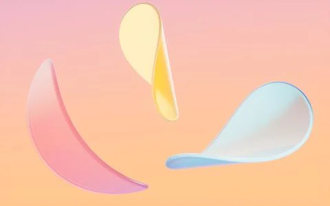Abstract glass curves with gradient background, 3d rendering. Stock Illustration