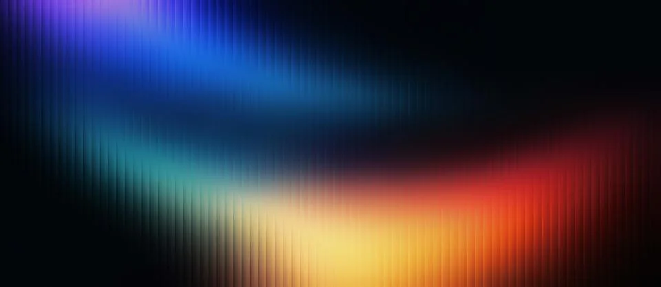 Abstract Glass Effect Background with Blue Cyan Yellow Orange Red Glow Stock Illustration