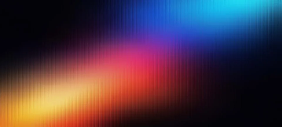 Abstract Glass Effect Background with Cyan Blue Orange Red Yellow Glow Stock Illustration