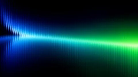 Abstract Glass Effect Blue Green Light Wave Grainy Texture Stock Illustration