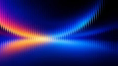Abstract Glass Effect Blue Orange Light Wave Grainy Texture Stock Illustration