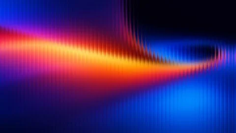 Abstract Glass Effect Blue Orange Pink Light Wave Grainy Texture Stock Illustration