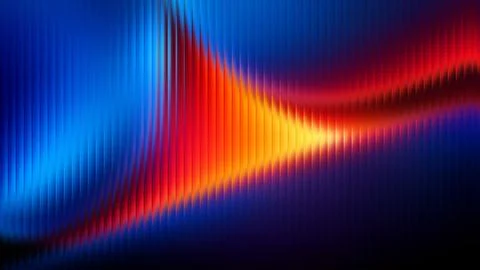 Abstract Glass Effect Blue Red Orange Light Wave Grainy Texture Stock Illustration