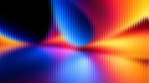 Abstract Glass Effect Blue Red Orange Light Wave Grainy Texture Stock Illustration