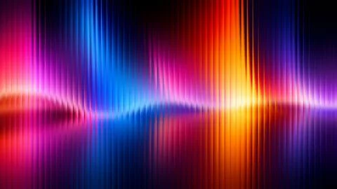 Abstract Glass Effect Multicolor Light Wave Grainy Texture Stock Illustration