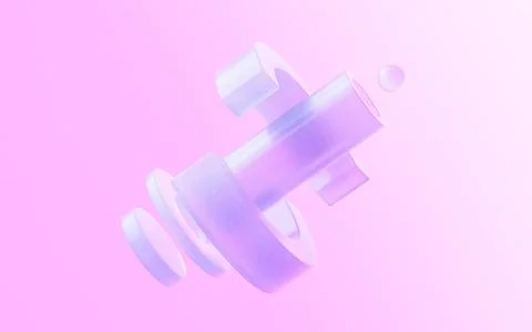 Abstract glass geometries, 3d rendering. Illustrazione stock
