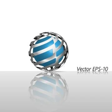 Abstract glass hi-tech sphere logo icon Stock Illustration