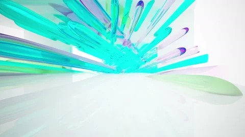 Abstract glass interior. 3D rendering Stock Footage 61311964