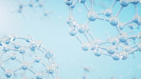 Abstract glass molecule structures floating in blue space with cinematic mo.. Stock Footage 327247895
