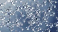 Abstract Glass Molecules Floating In Blue Fluid Background Stock Footage