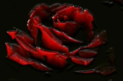 Abstract glass pattern red rose black Stock Illustration