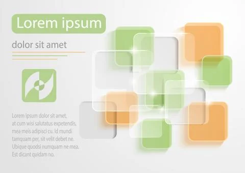 Abstract glass rectangle on white background Stock Illustration