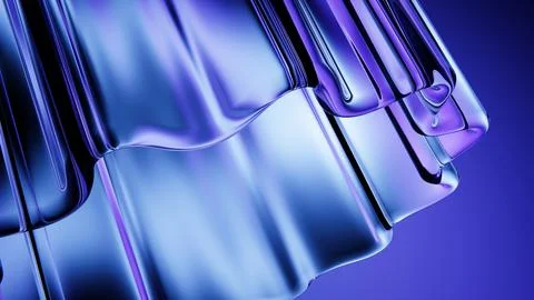 Abstract glass reflection surface with glossy blue background. Illustrazione stock