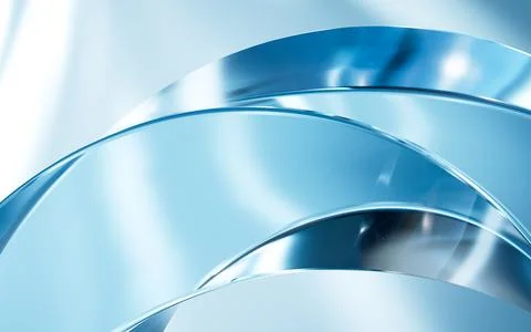 Abstract glass ring background, abstract curves, 3d rendering. Stock Illustration