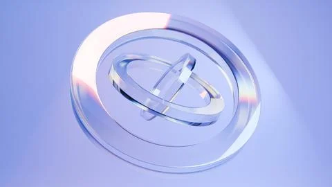 Abstract Glass Ring Shape in Blue Background Stock Illustration