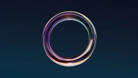 An abstract glass ring smoothly morphing its shape Stock Footage 338096846