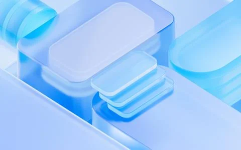 Abstract glass shape background, 3d rendering. Stock Illustration