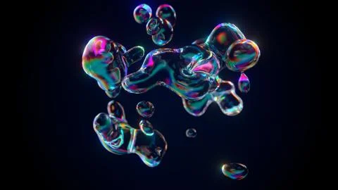 Abstract glass shape with rainbow reflections and refractions Illustrazione stock