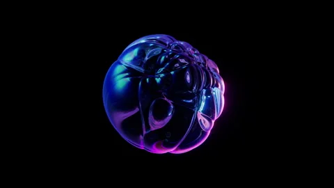 Abstract Glass Shape With Refractions. Looped Animation Stock Footage 300826278