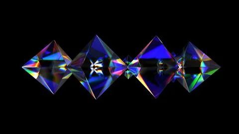 Abstract glass shapes 3d render Stock Illustration