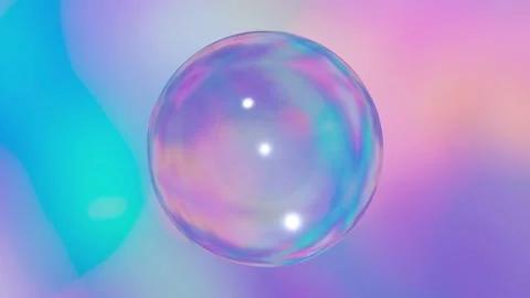 Abstract glass sphere suspended within a flowing color gradient in a 4K loop Stock Footage