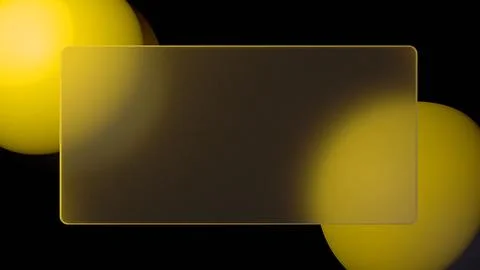 Abstract glassmorphic background with glowing yellow spheres behind frosted Stock Illustration