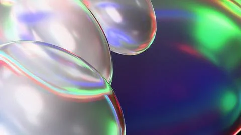 Abstract glassmorphism backdrop featuring glossy fluid glass shapes over a da Ilustração Stock