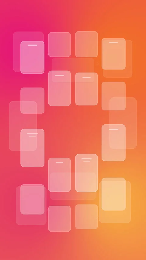 Abstract glassmorphism loop animation with pink orange gradient backdrop Stock Footage 346539594