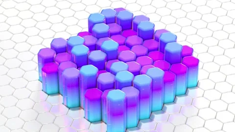 Abstract Glassy Hexagons Background 102 4K Stockbeeldmateriaal 270306978