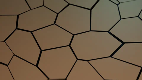 Abstract Glassy Voronoi Hexagonal Tessellation Surface with Soft Teal Vídeos de archivo 332273827