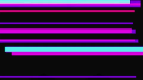 Abstract glitch art with horizontal lines in vibrant neon pink, purple, and.. Stock Footage 335442163