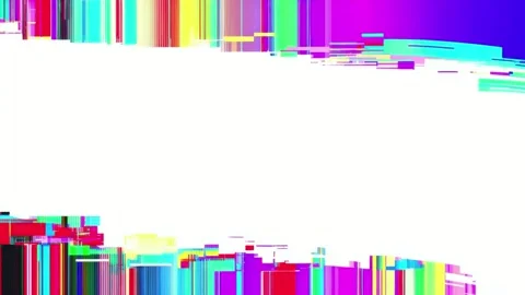Abstract glitch border frame with multicolor digital streaks and copy space.. Video stock 342044858